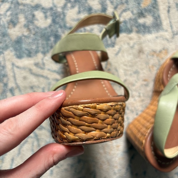 Kate Spade Dance Sea-foam Green Platform Basketweave Wedge Sandal Spring Sz 5.5 - Picture 7 of 8